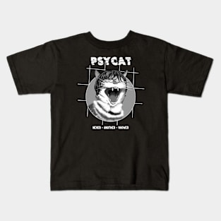 Funny Psycho cat shower Kids T-Shirt